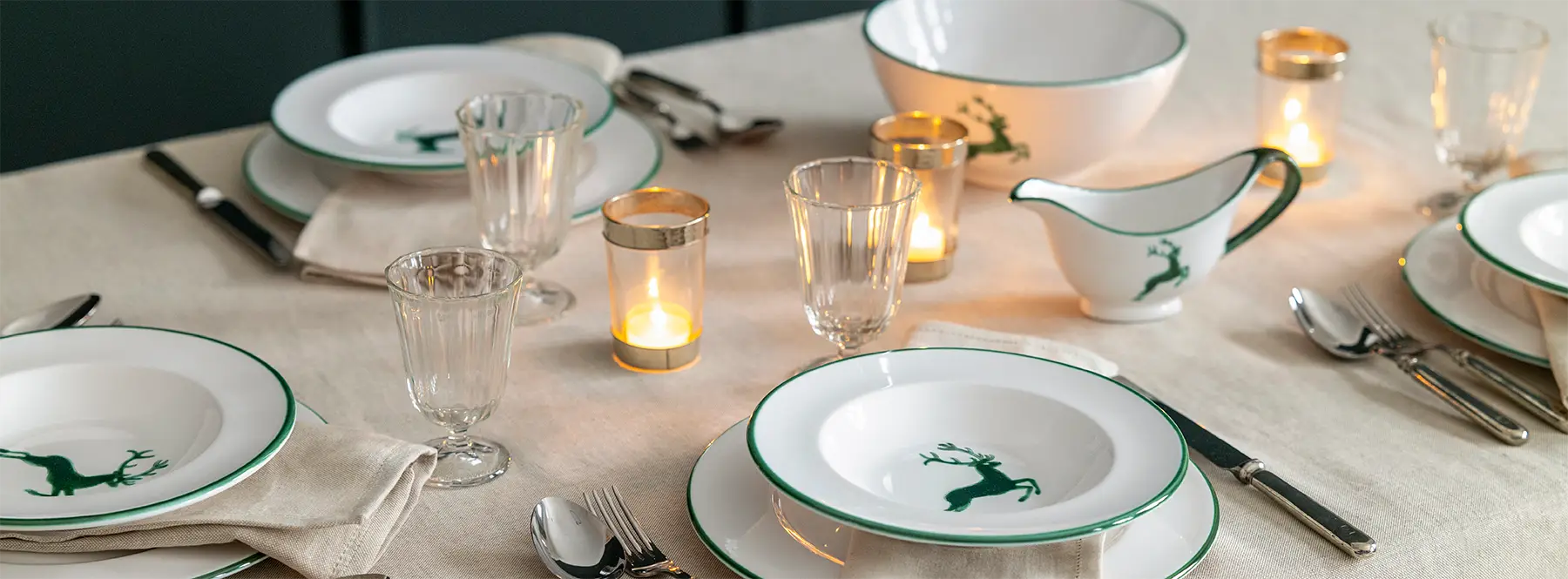 Charlet Gruner Hirsch Suppenteller Charlet Gruner Hirsch Suppenteller